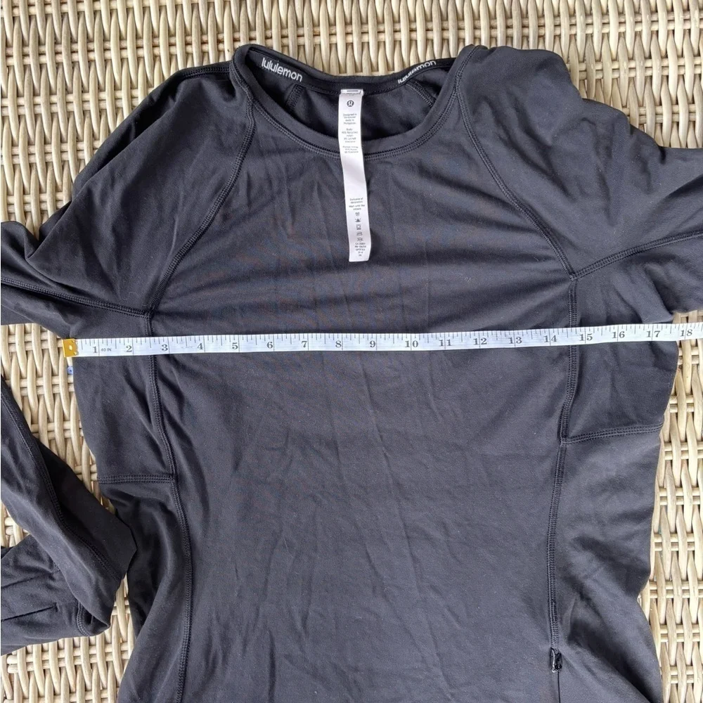 Lululemon It’s Rulu Long‎ Sleeve black Shirt 10 Athleisure streetwear workout